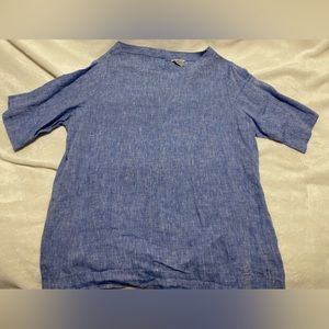 L.L. Bean Blue Linen Shirt